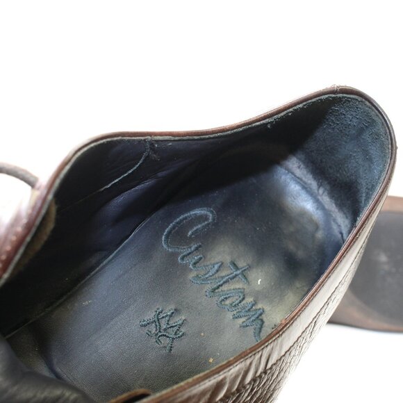 Rare Mezlan Custom Brown Leather Dress Shoes (8.5 US) - Picture 8 of 9